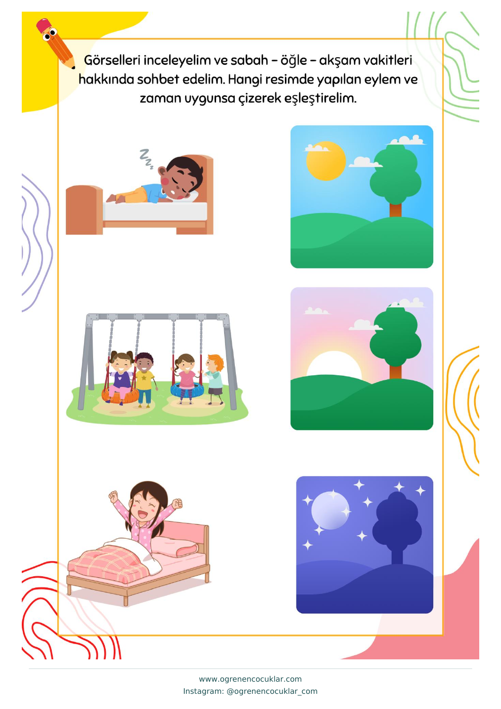 Gece ve gündüz — Gülseren Çınar çalışma sayfası